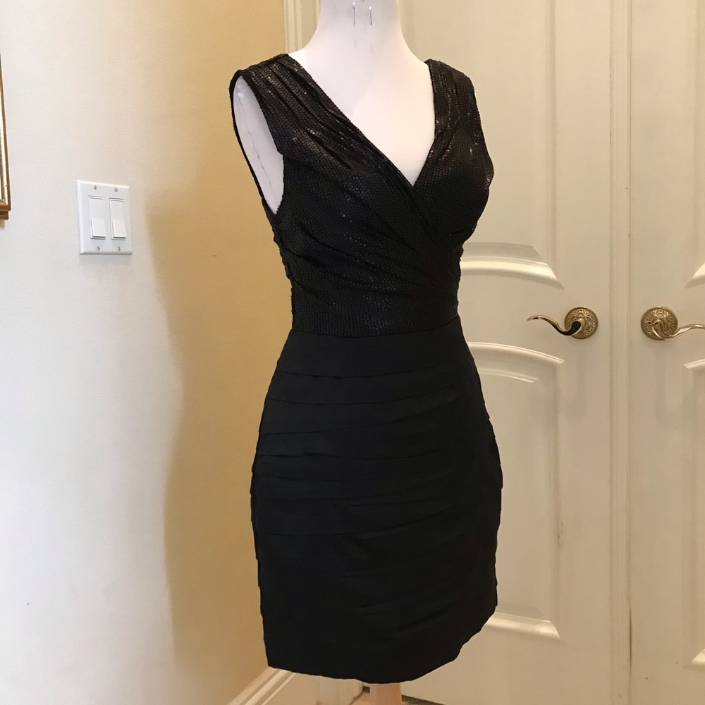 NWOT Express black knit / sequin cocktail dress
